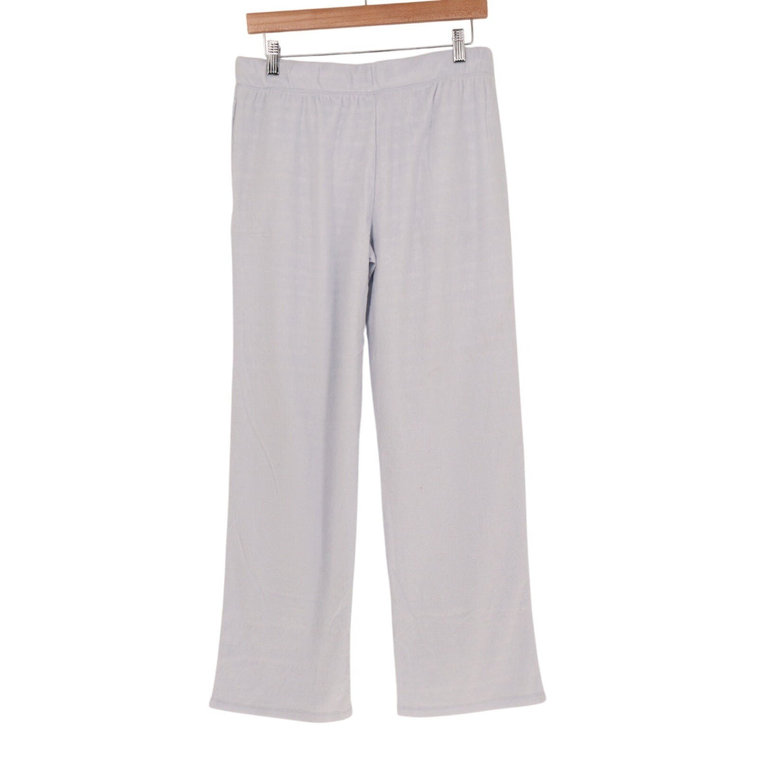 Womens Pajama Pants Small Light Blue Fleece Lined Stretch Soft Lounge Sleepwear