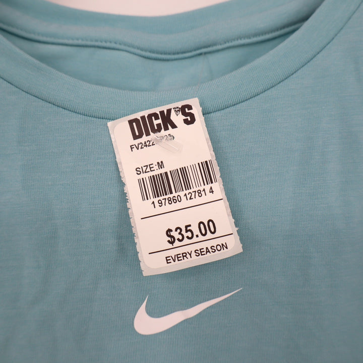 Nike Pro Womens Dri-FIT Crop Tank Top Teal Blue Size Medium NEW