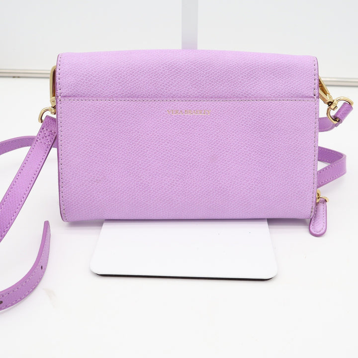 Vera Bradley RFID All in One Crossbody Bag Lavender Purple Faux Leather Wallet