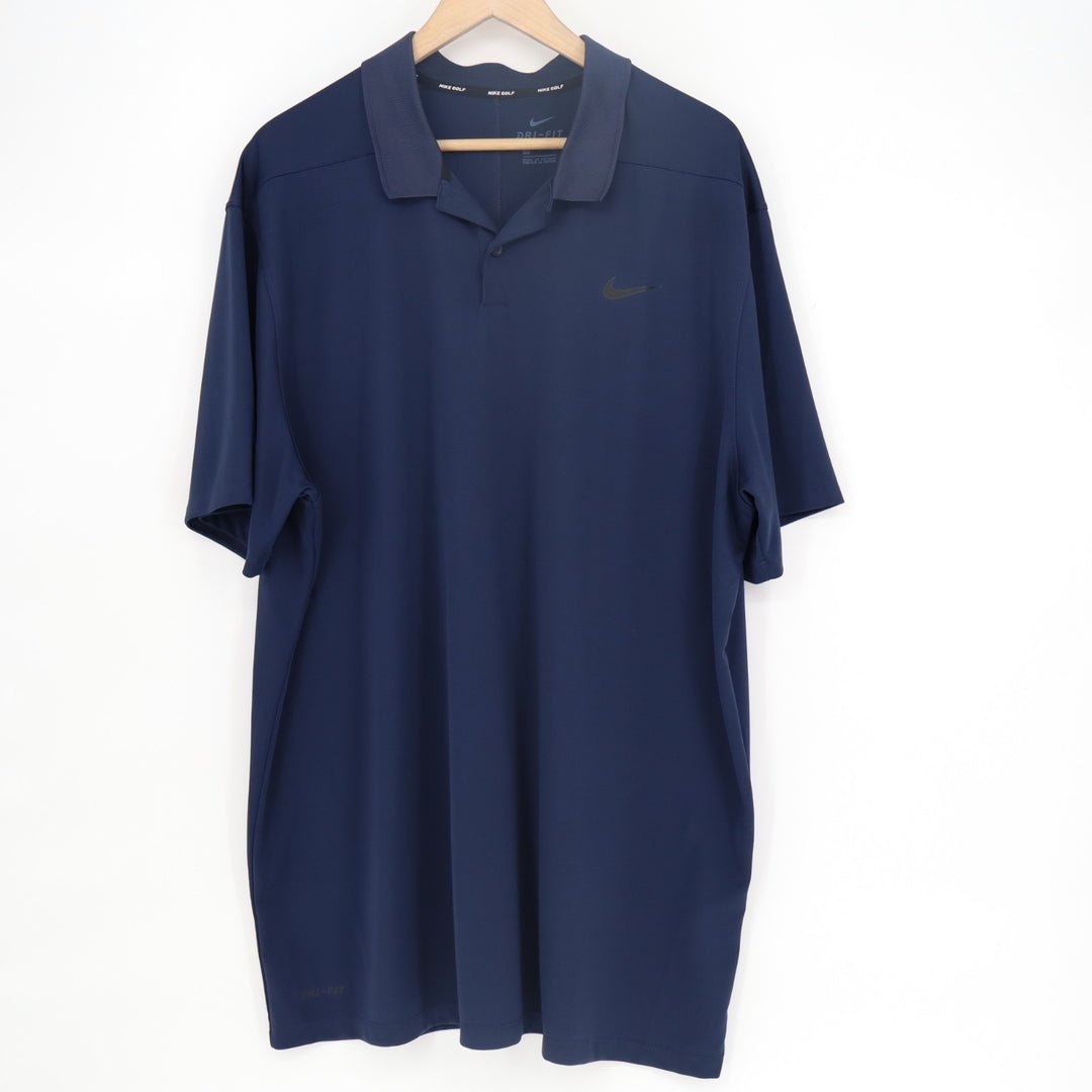Nike Golf Dri-Fit Polo Shirt Men 2XL Navy Stretch Short Sleeve Collared Pullover