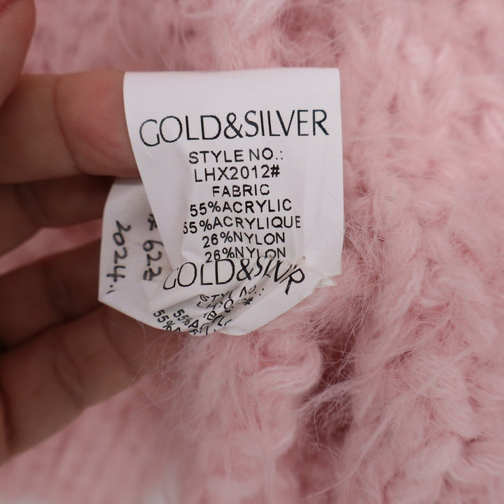 Storia Blush Pink Fuzzy Chunky Knit Toggle Cardigan Sweater