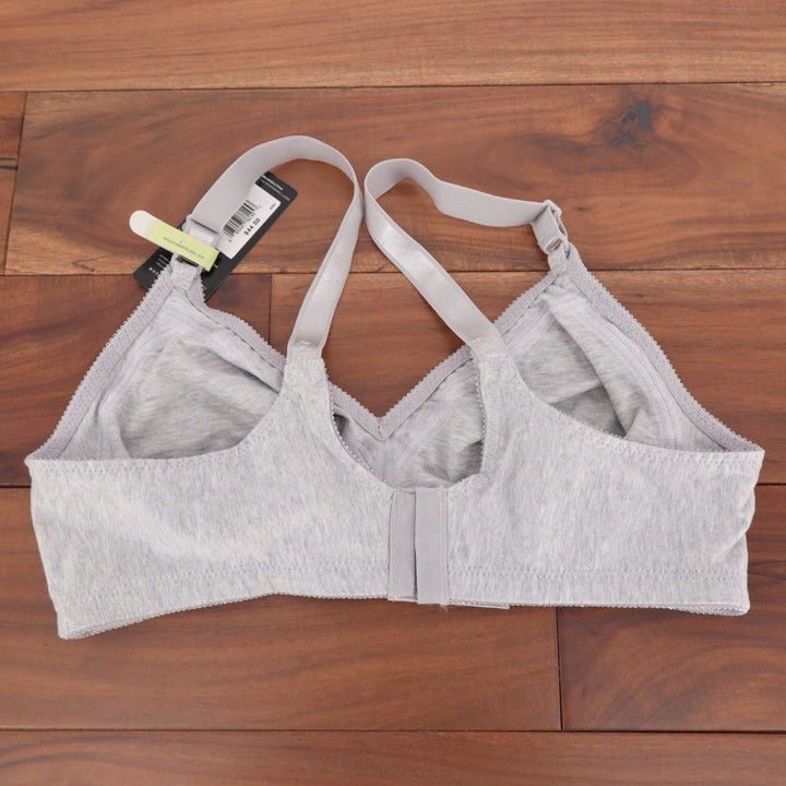 Bali Double Support Cotton Blend Wireless Bra Womens 40B Heather Gray Stretch
