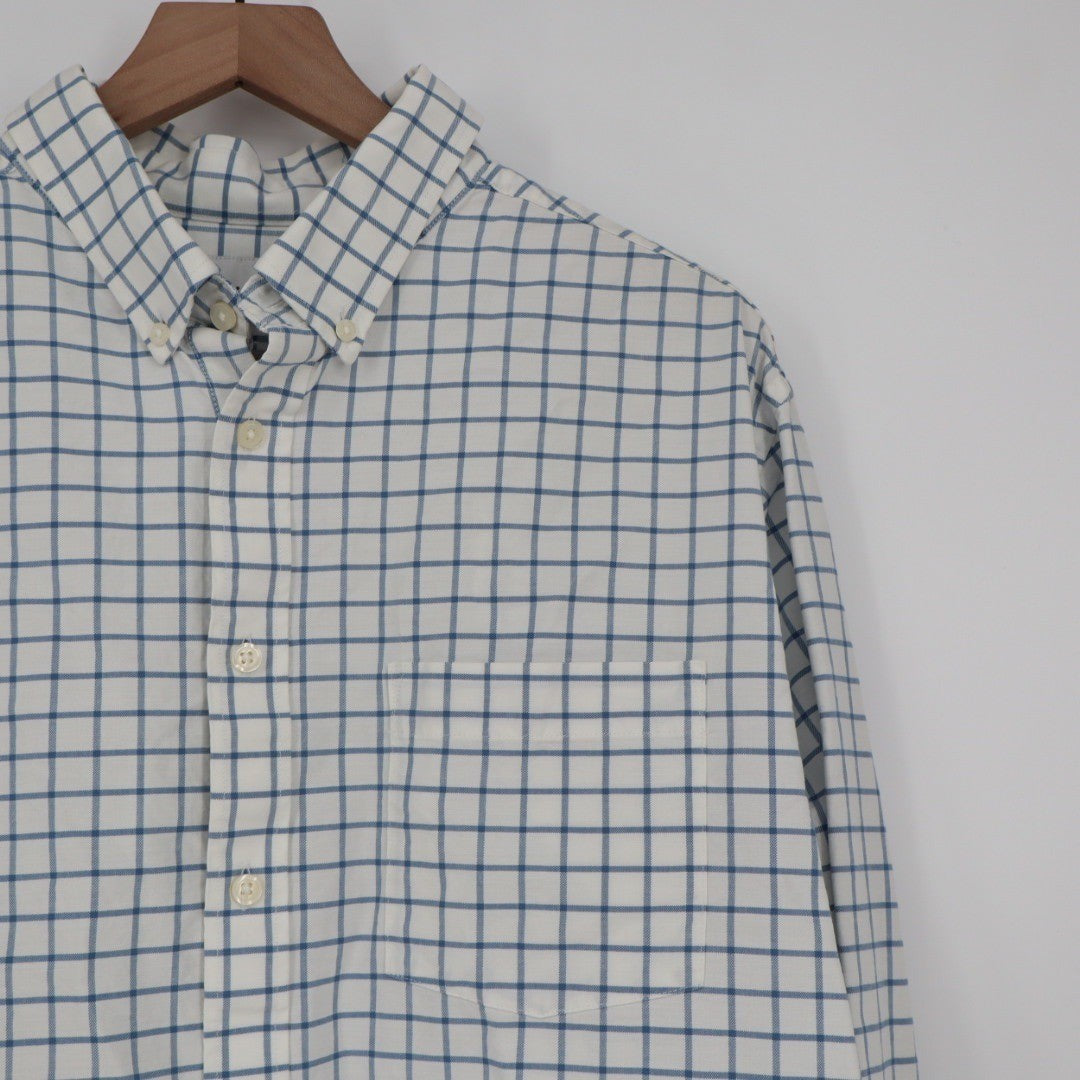Goodfellow & Co Mens Standard Fit Long Sleeve Button Down Shirt XL Blue Plaid