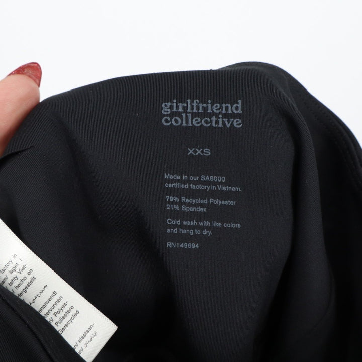 Girlfriend Collective 7/8 Leggings Womens 2XS Black Stretch High Waist Skinny
