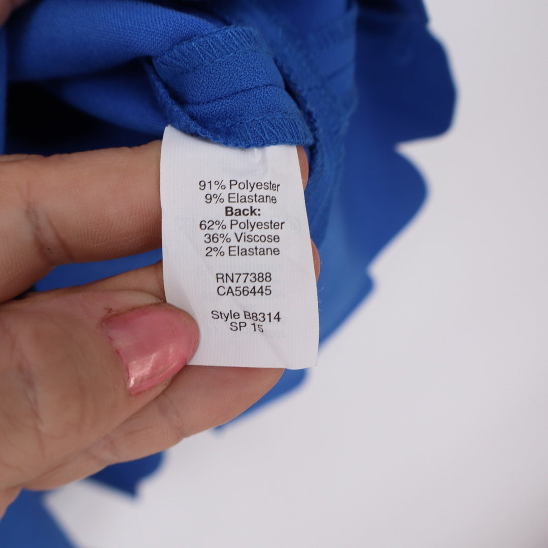 J.Crew Dress Women's 12 Blue Scalloped Ruffle Hem Sleeveless Excellent