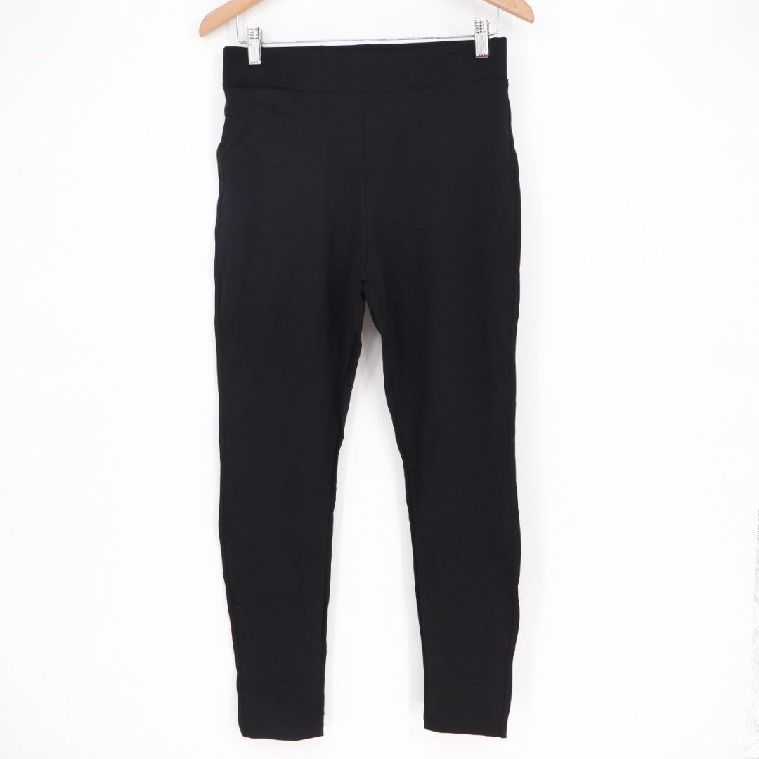 American Giant Ponte Slim Pants Womens 10 Super Black Stretch Casual Skinny Leg