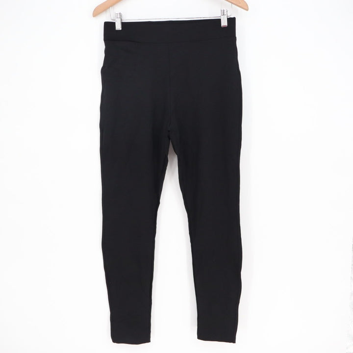 American Giant Ponte Slim Pants Womens 10 Super Black Stretch Casual Skinny Leg