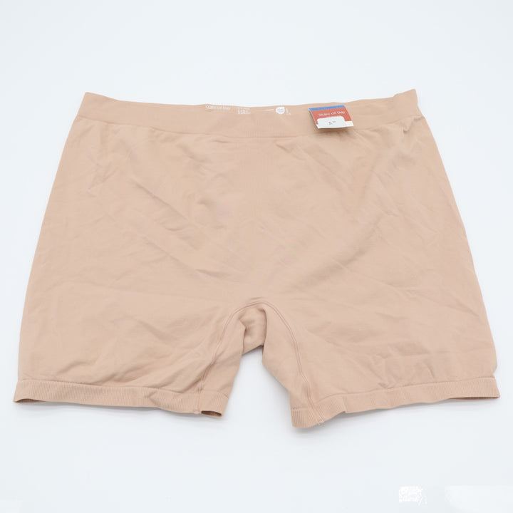 State Of Day Intimates Seamless Slip Boxer Brief Womens XL Beige Nylon Stretch