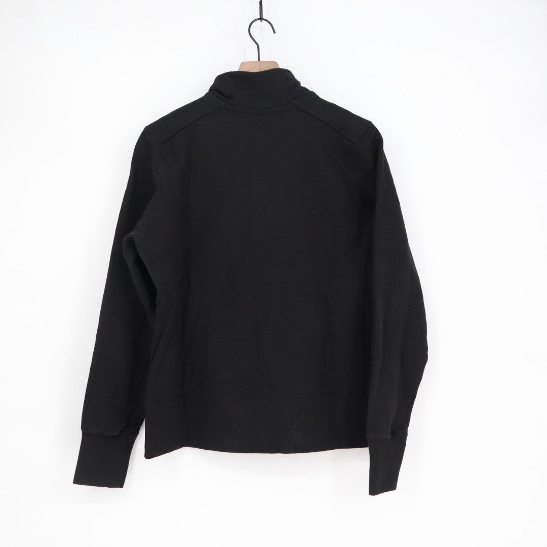 American Giant Moto Full Zip Mike Rowe Sweatshirt Women Large Black Graphic Logo