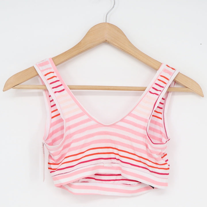 DKNY Womens Pink Orange Striped Modal Bralette Scoop Neck Large