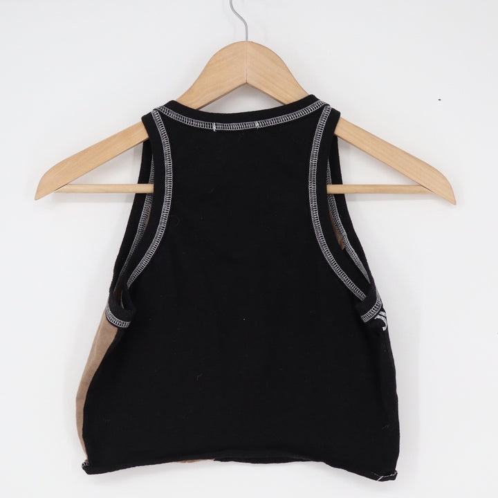 Full Tilt Womens Cropped Tank Top Black Brown Motorcycle Dragon Graphic Small