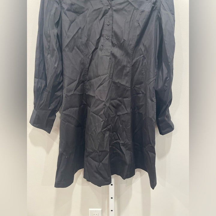 Madewell Seamed Long-Sleeve Mini Shirtdress in Poplin Size 8