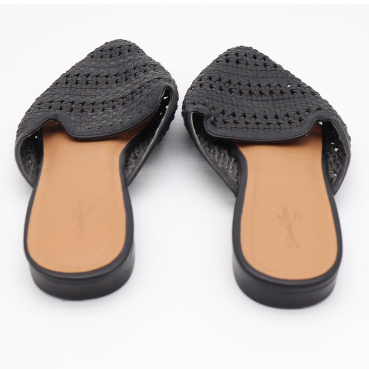 Universal Thread Womens Black Woven Pointed Toe Mule Flats Size 9