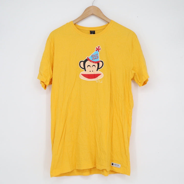 Paul Frank Julius Monkey Birthday Hat Yellow Graphic T-Shirt Unisex XL