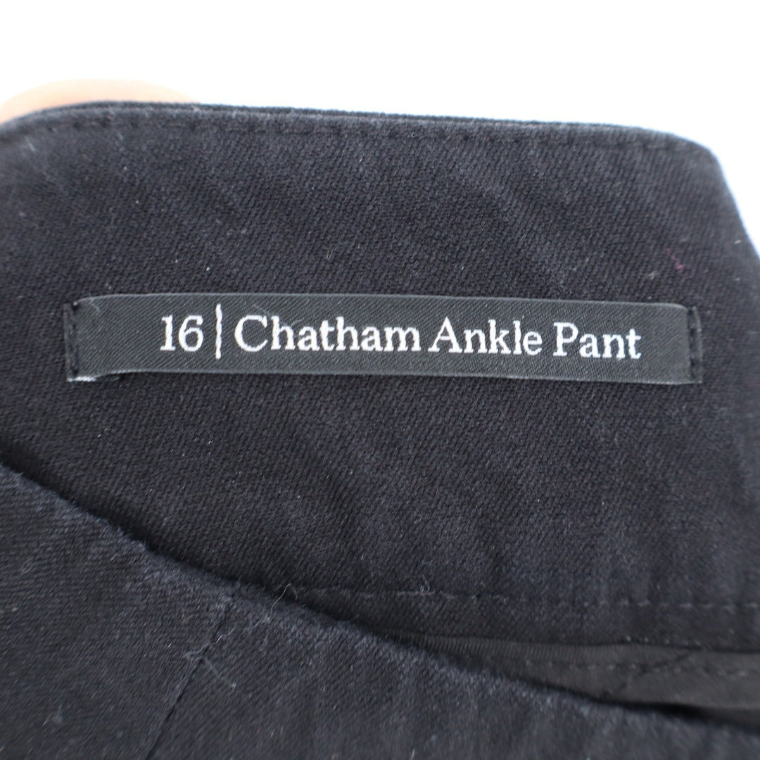 Talbots Chatham Ankle Pant Black Slim Leg Side Zip Trousers Size 16