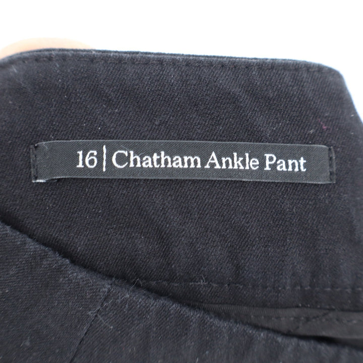 Talbots Chatham Ankle Pant Black Slim Leg Side Zip Trousers Size 16