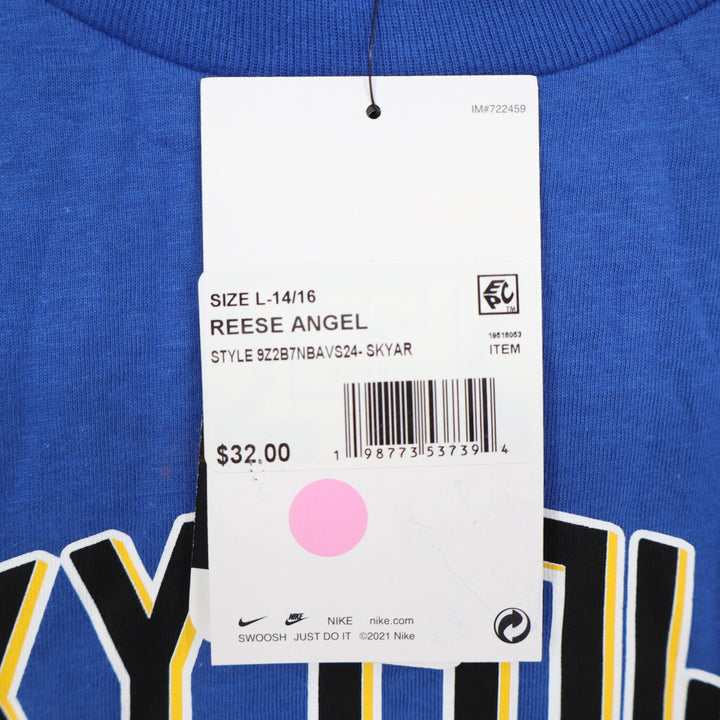 Nike Chicago Sky Angel Reese #5 Skytown Rebel Edition Blue Youth Large T-Shirt