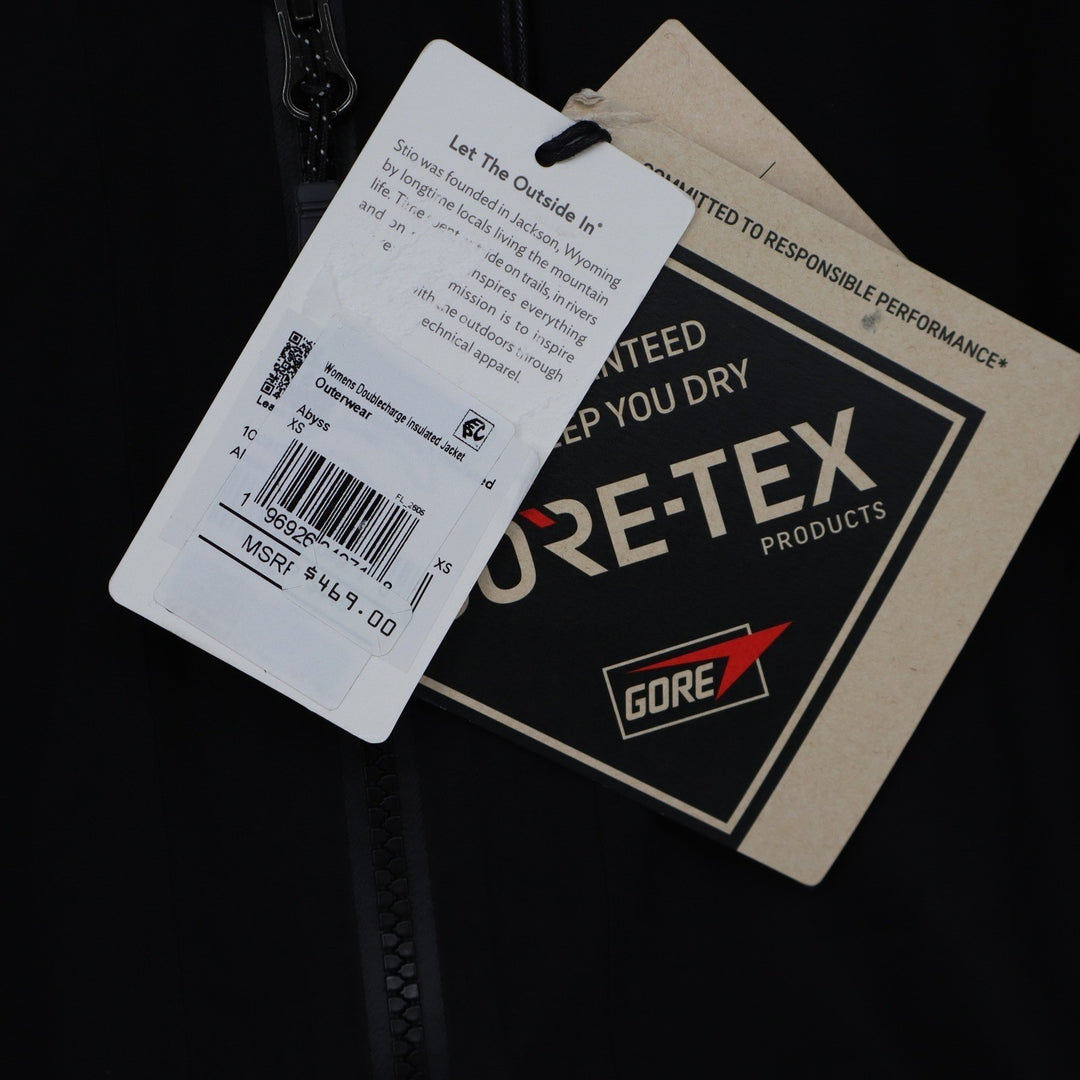 Stio Womens Doublecharge Insulated Jacket Gore-Tex Abyss Black XS NEW