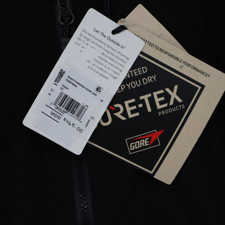 Stio Womens Doublecharge Insulated Jacket Gore-Tex Abyss Black XS NEW