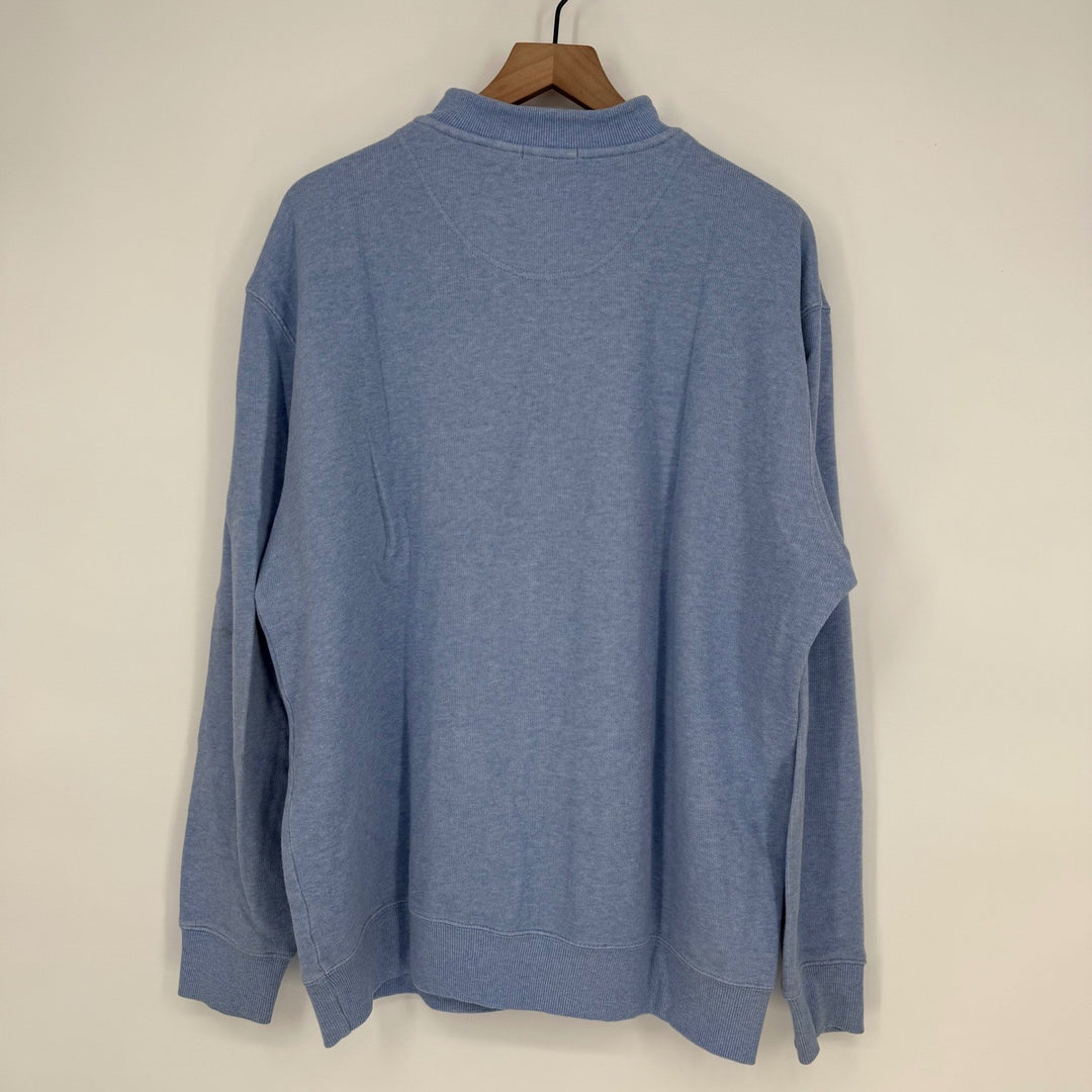 Kirkland Signature XL Blue 1/4 Zip Pullover Sweatshirt 100 Cotton Men's Casual
