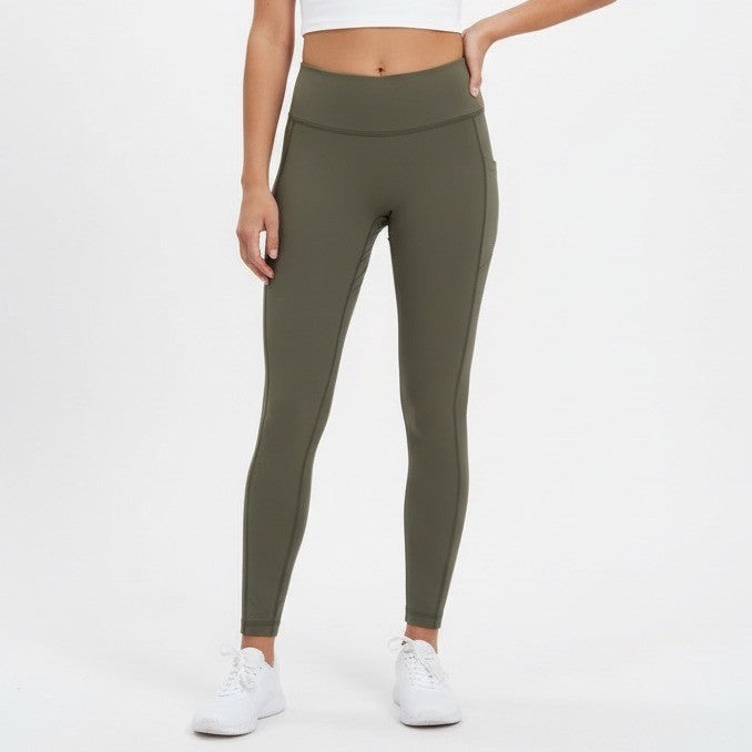 Outdoor Voices All Day Leggings Olive Green Pockets High Rise Workout Size S