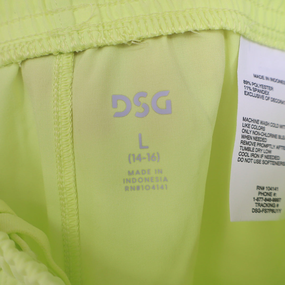 DSG Boys Agility Shorts Light Lime Neon Yellow Size L 14-16