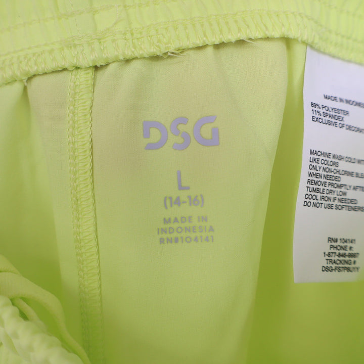 DSG Boys Agility Shorts Light Lime Neon Yellow Size L 14-16