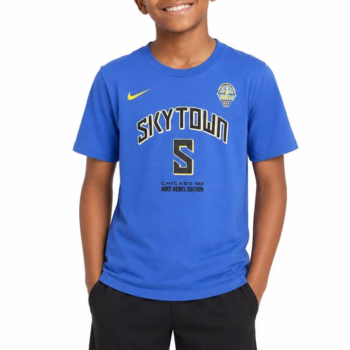 Nike Angel Reese Chicago Sky Rebel Edition Blue T-Shirt Youth L 14/16