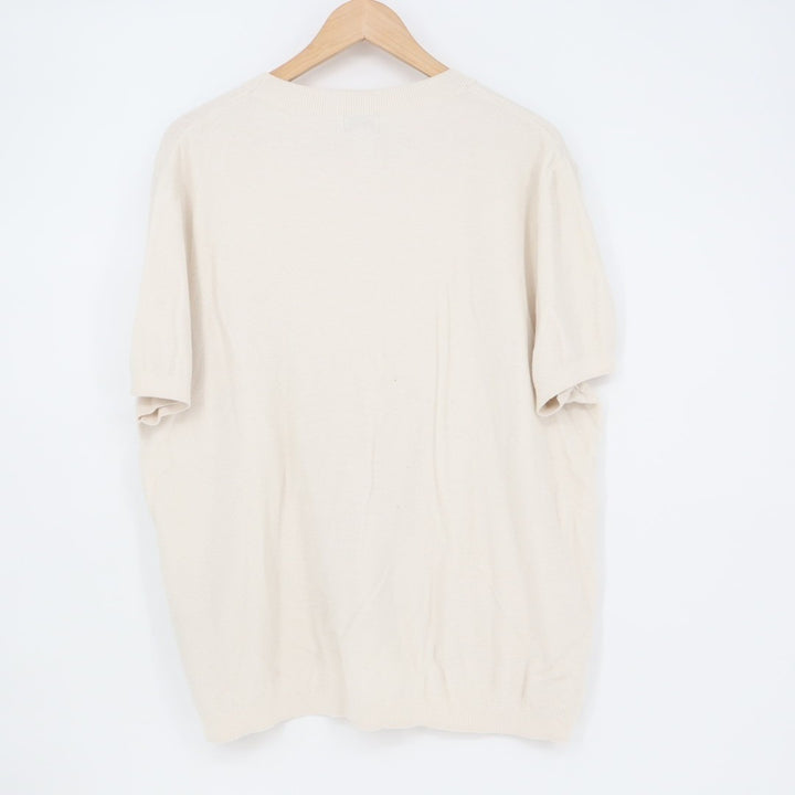 H&M T-Shirt Mens XL Beige Knit Regular Fit Coupe Standard Crew Neck Short Sleeve