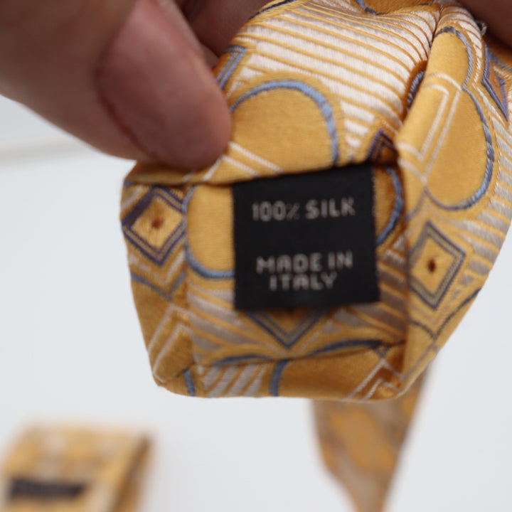 Jos A Bank Signature Collection Gold Geometric Silk Tie Made in Italy