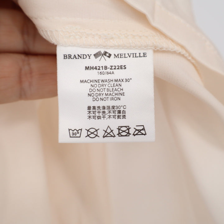 Brandy Melville Camisole Womens OS Peach Lace Trim Back Tie Excellent