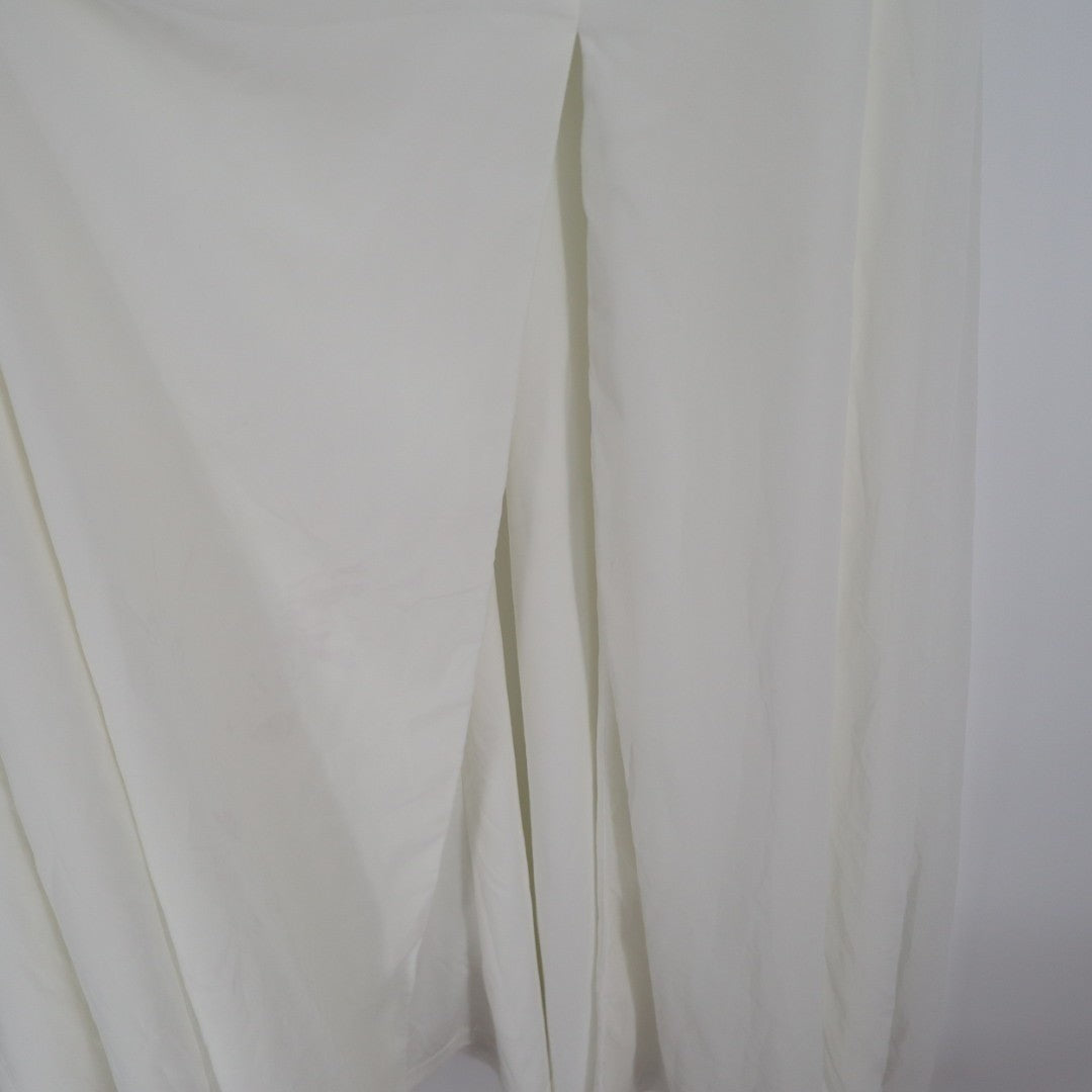 Lulus Radiant Romance Maxi Dress Womens S White Tie-Strap Front Slit Square Neck