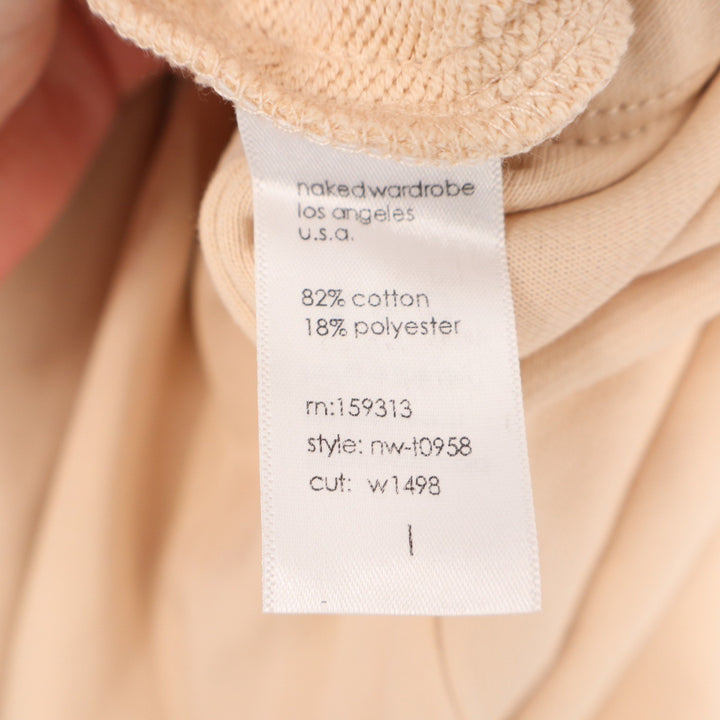 Naked Wardrobe Tan Beige High Waisted Straight Leg Sweatpants Size L