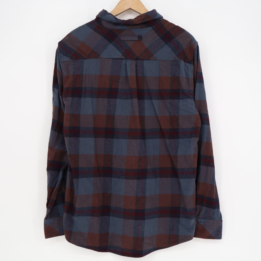 Legendary Whitetails Mens Buck Camp Plaid Flannel Shirt Navy Burgundy Medium