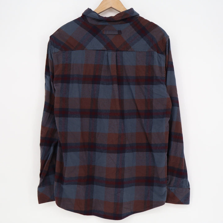 Legendary Whitetails Mens Buck Camp Plaid Flannel Shirt Navy Burgundy Medium