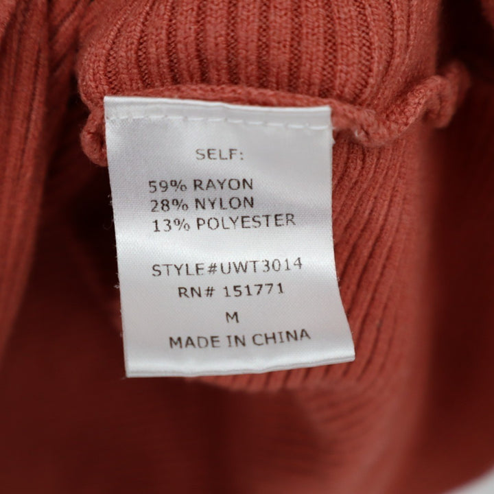 Gilli Sweater Womens Medium Rust Knit Ribbed Mock Neck Long Sleeve Winter Wear