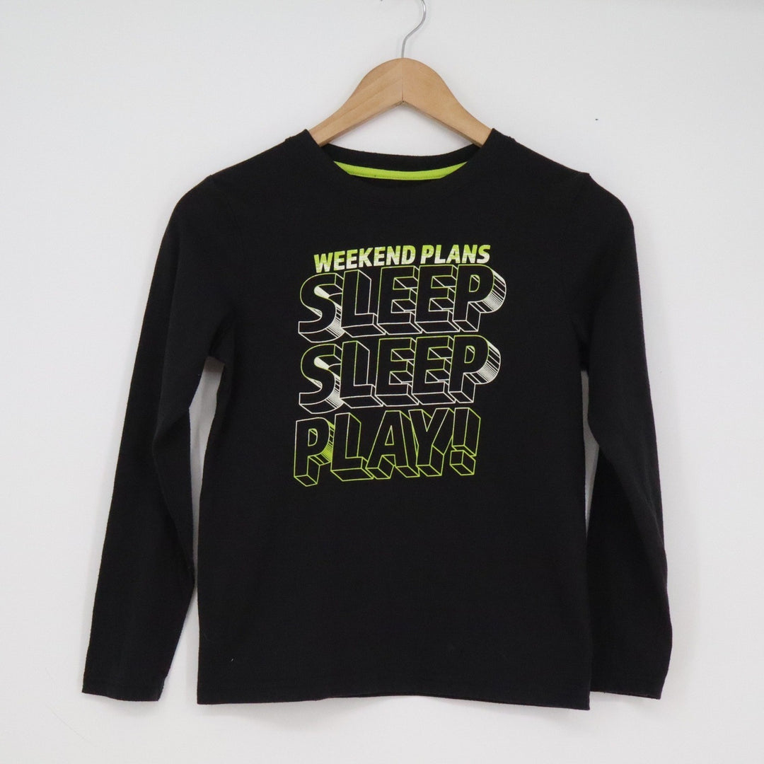 Cat & Jack Boys Black Weekend Plans Sleep Play Pajama Top Size M 8/10 Long