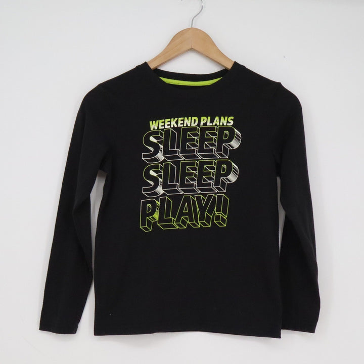 Cat & Jack Boys Black Weekend Plans Sleep Play Pajama Top Size M 8/10 Long