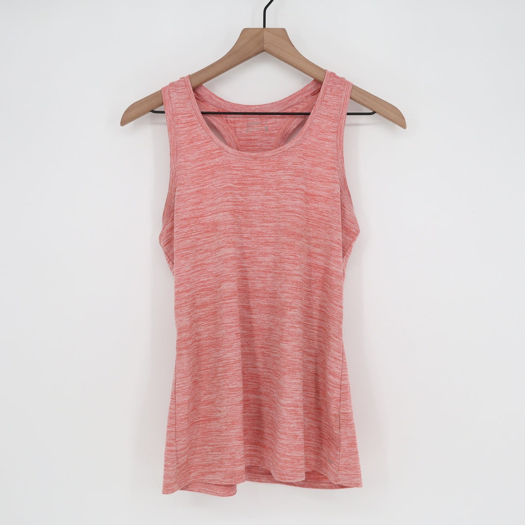 Jockey Sport Womens Small Coral Pink Space Dye Racerback Activewear Tank Top S