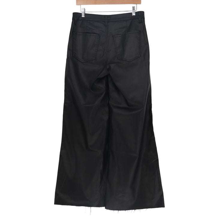Kut From The Kloth Pants Womens 8 Black Raw Hem Patch Pockets High Rise Wide Leg