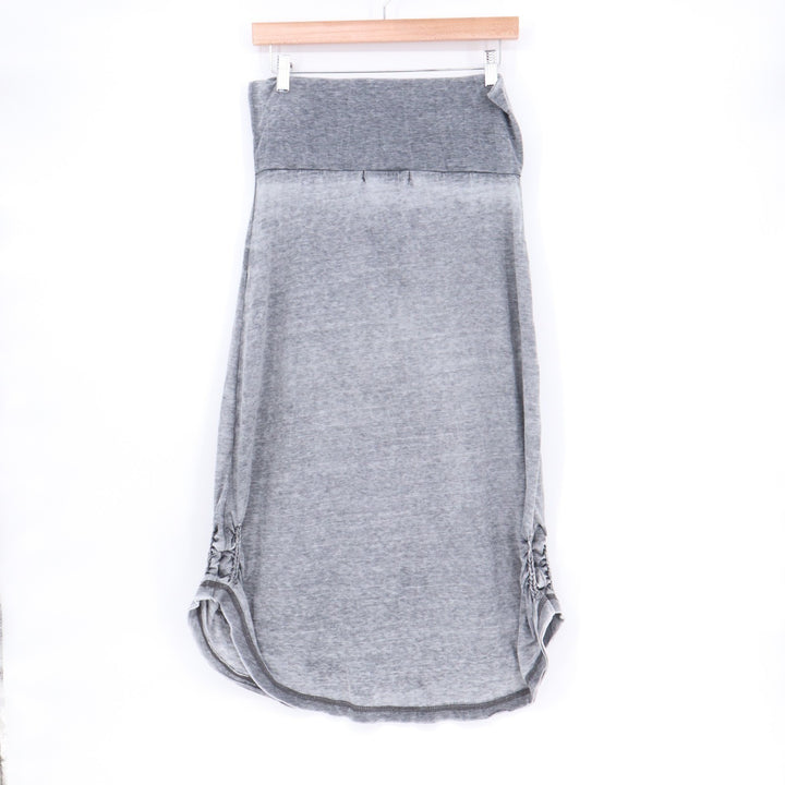 Luv 4 Anouka Skirt Womens Large Gray Cotton Elastic Waist Side Braided Round Hem