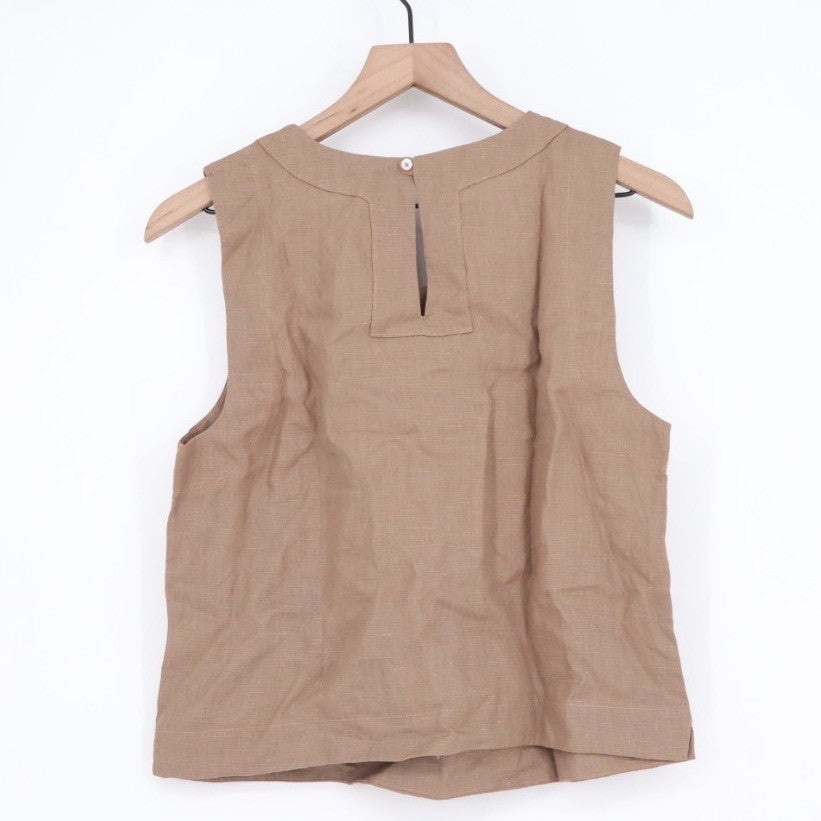 American Giant Tank Top Womens Small Brown Linen Round Neck Street Wear Outdoor