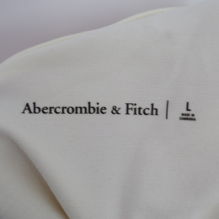 Abercrombie & Fitch Cream One Shoulder Long Sleeve Top Large