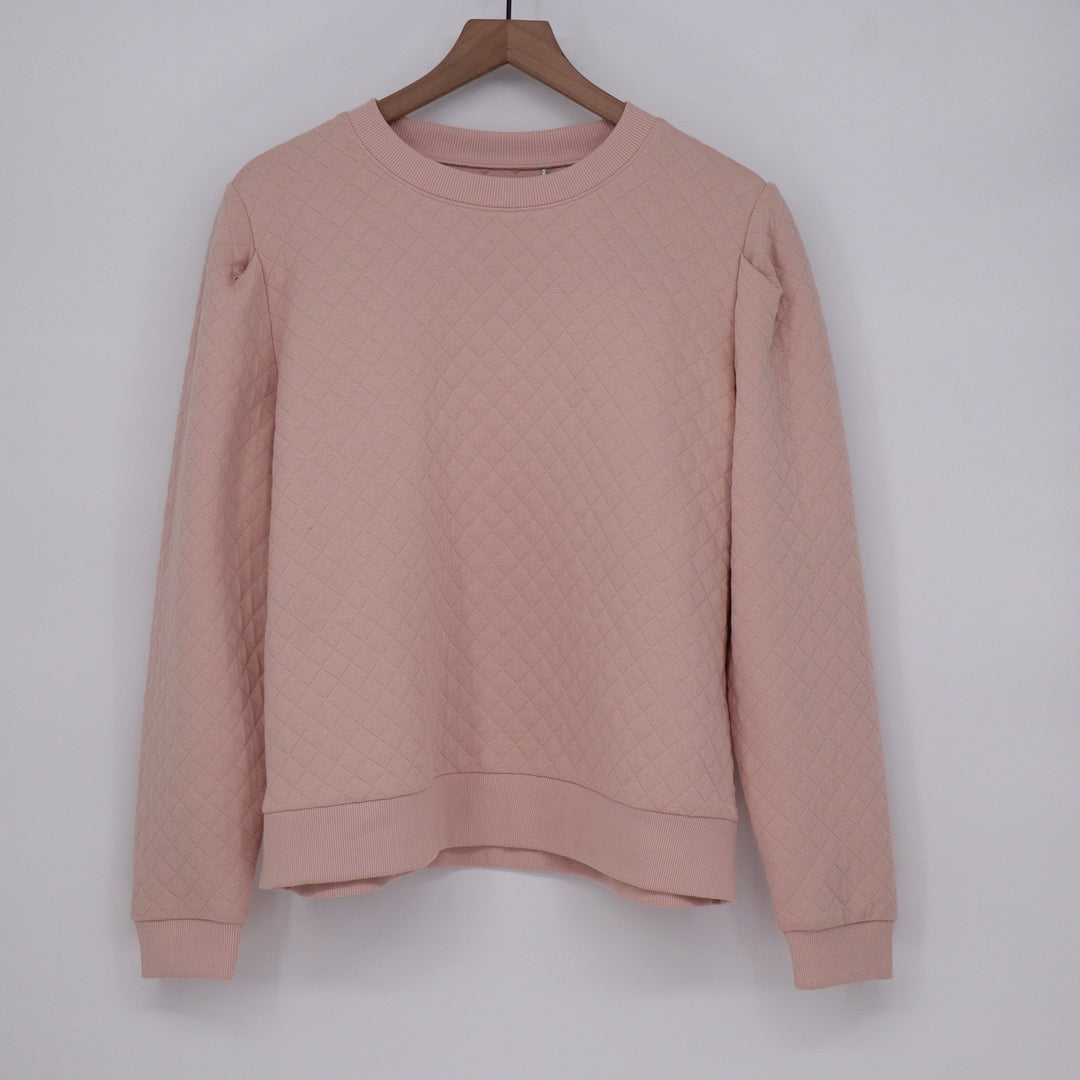 Walter Hagen Rose Pink Quilted Clubhouse Pullover Crew Sweatshirt Womens XL