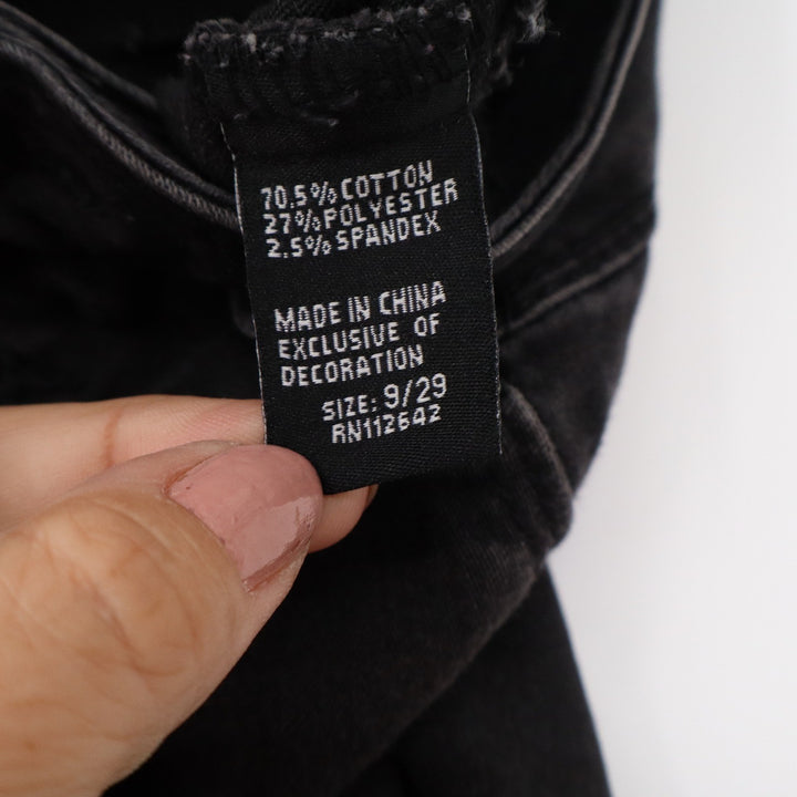 Blue Savvy Womens High Rise Triple Button Skinny Jeans Faded Black Size 9/29