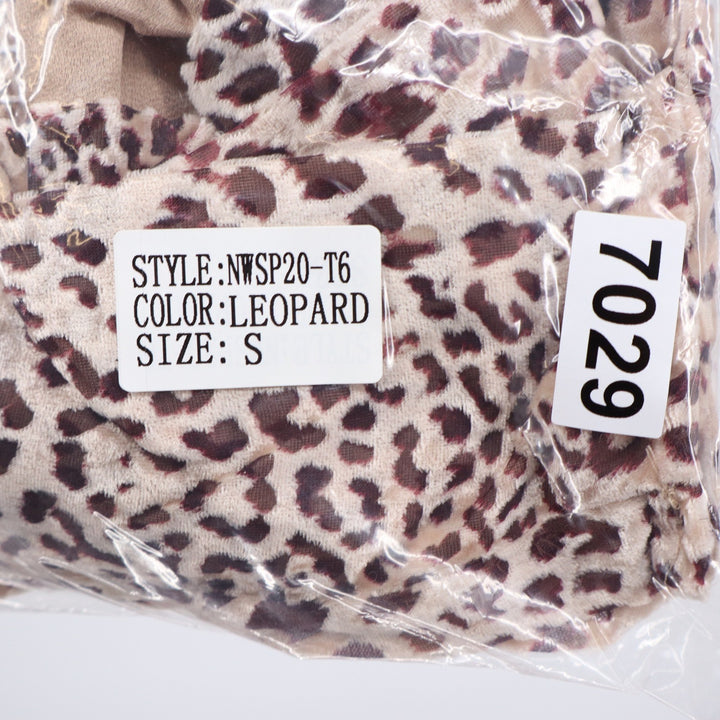 Naked Wardrobe The Statement Leopard Print Crop Top Long Puff Sleeve S