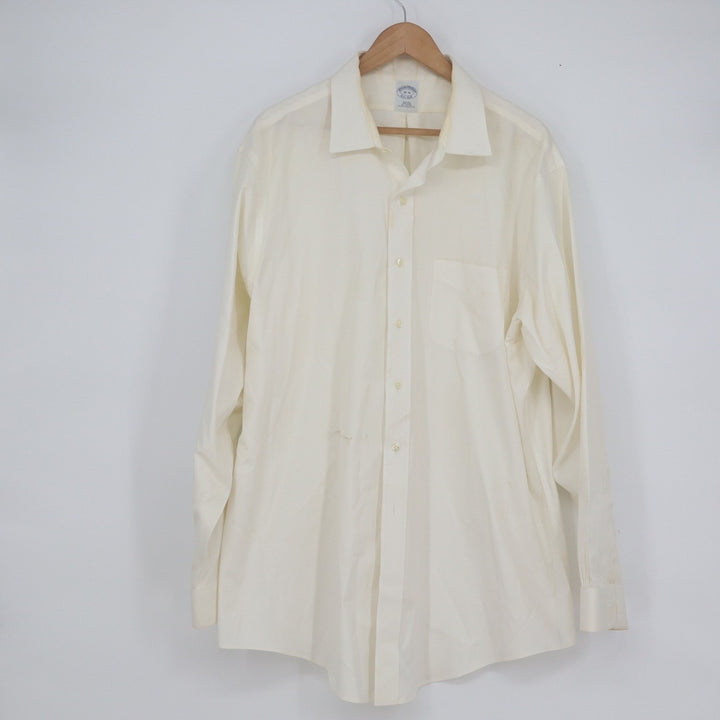 Brooks Brothers Mens 18-36 Slim Fit Non-Iron Cotton Dress Shirt Long Sleeve