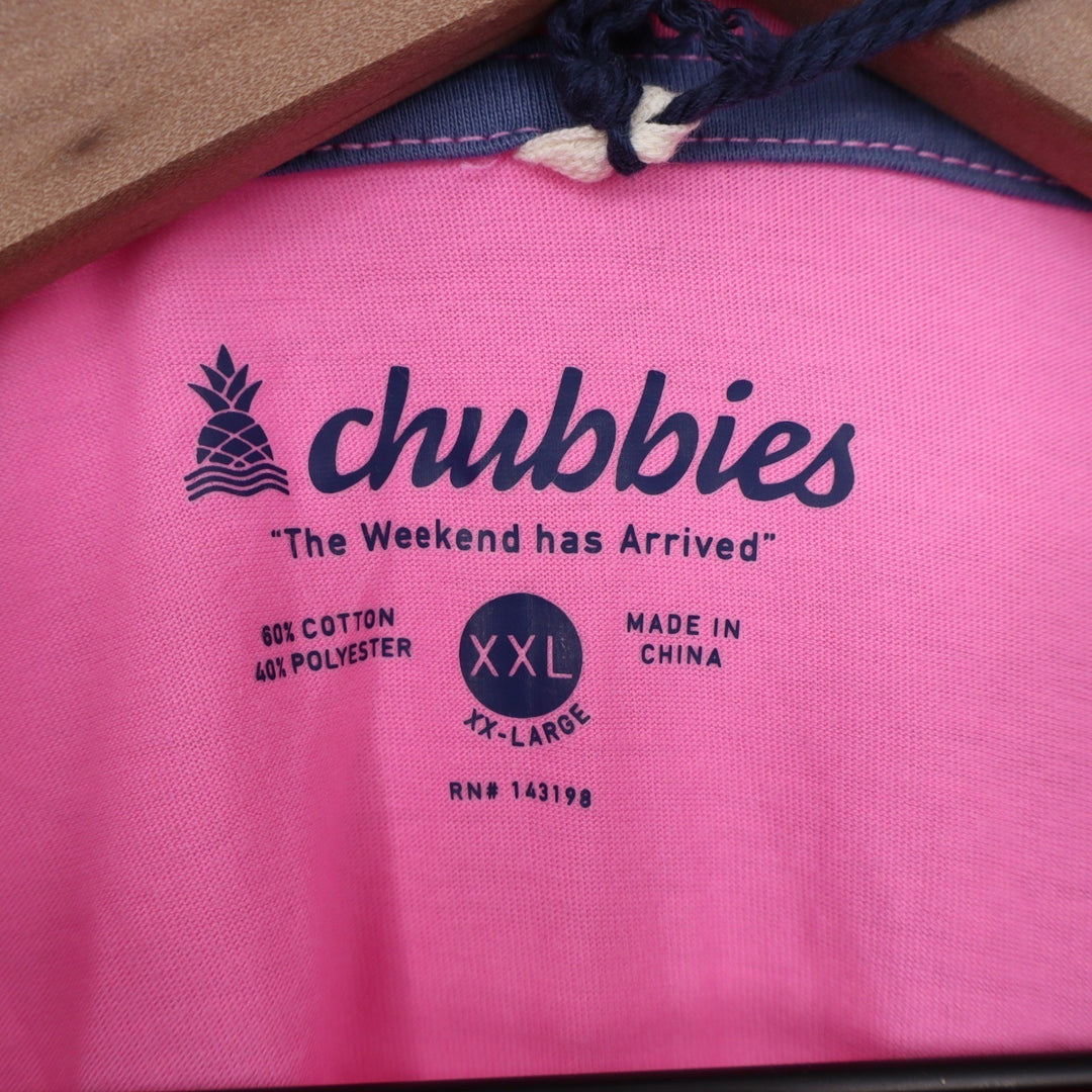 Chubbies Mens The Surfer Pocket Graphic T-Shirt Pink XXL NWT