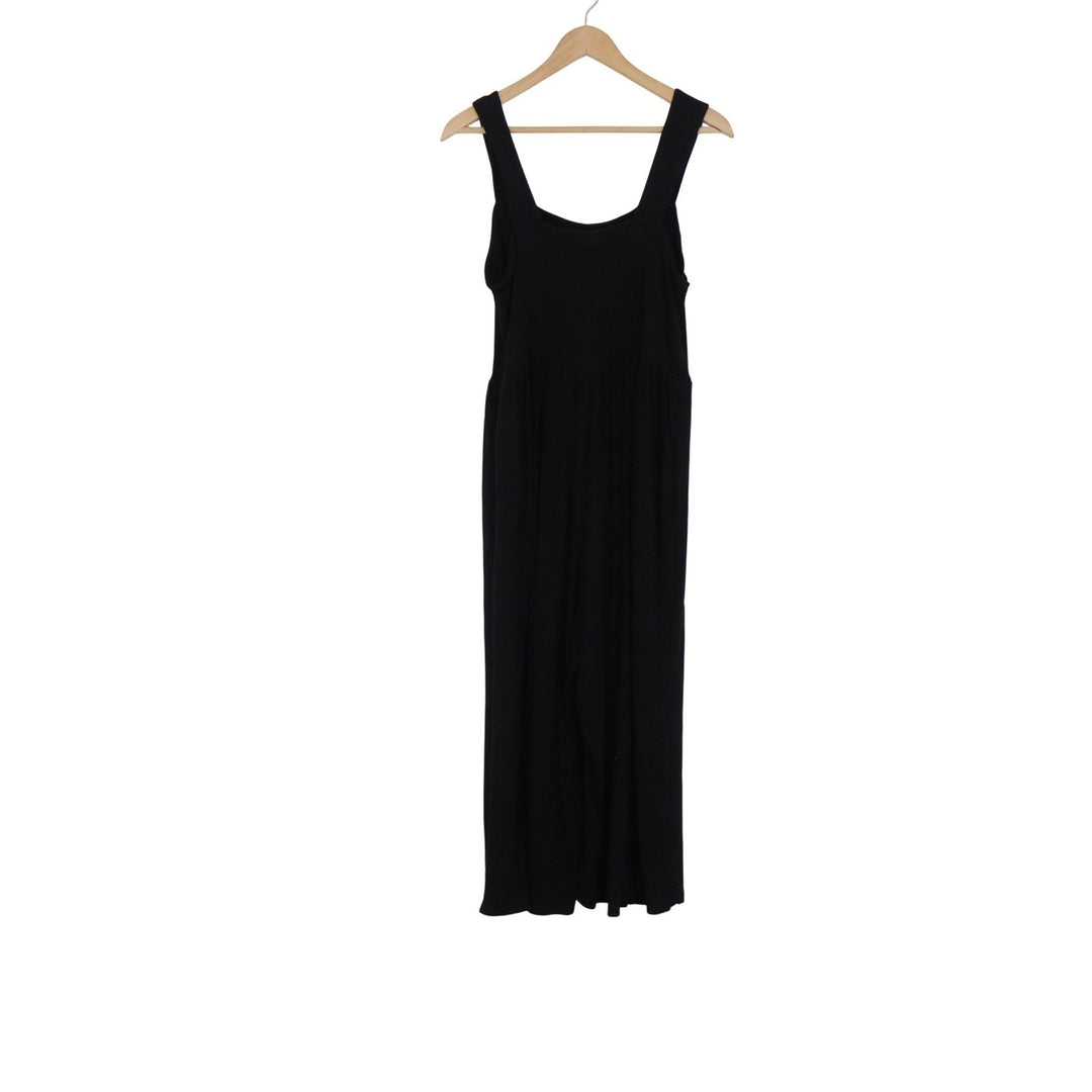 Ava & Viv Womens Black Sleeveless Wide Leg Jumpsuit Size X Relaxed Scoop Neck