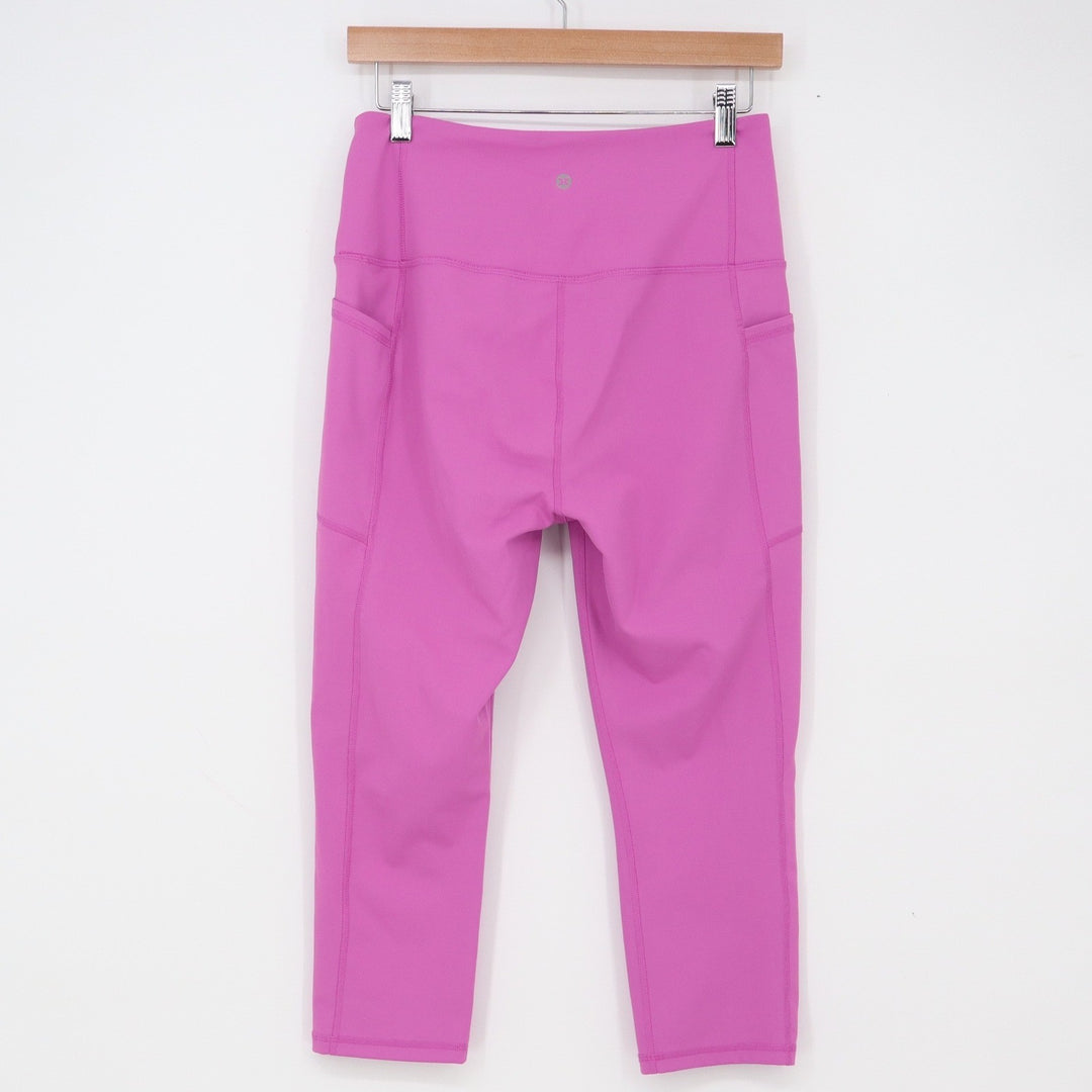 RBX Leggings Womens L Capri Pink High Rise Pockets Athletic Excellent